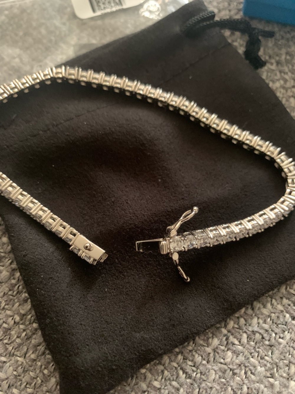 Silver Tennis Bracelet with Clear Stones